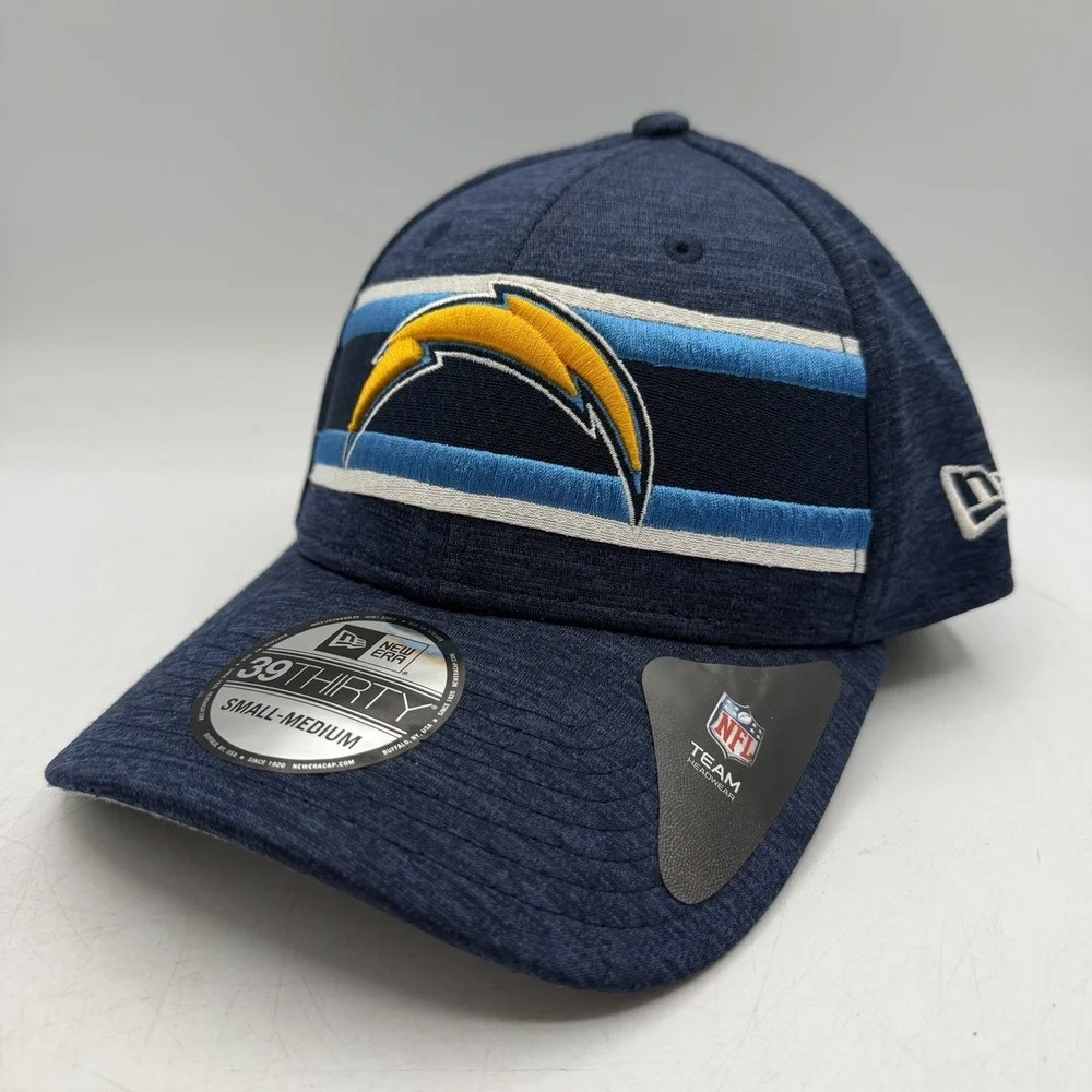 New Era 39Thirty Los Angeles Chargers Hat Cap Sz S/M Navy Blue Stretch Flex Fit